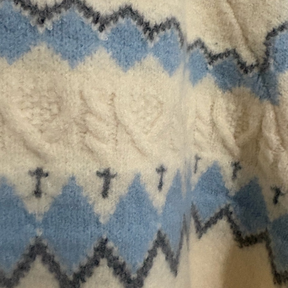 NWT Cyrus Cream and Blue Fair Isle Women's Sweater Size XL/1X - Picture 3 of 7